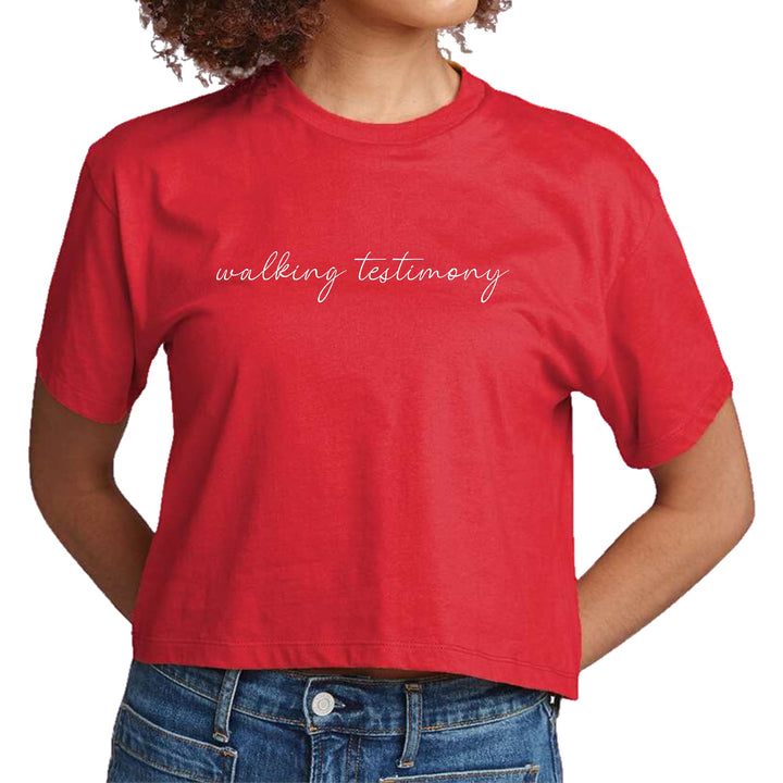 Womens Cropped Graphic T-shirt Say it Soul Walking Testimony - Womens