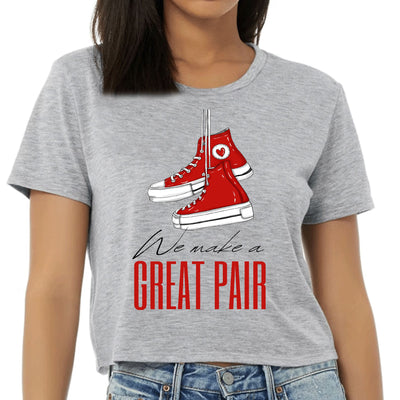Womens Cropped Graphic T-shirt Say It Soul We Make a Great Pair Red - Womens