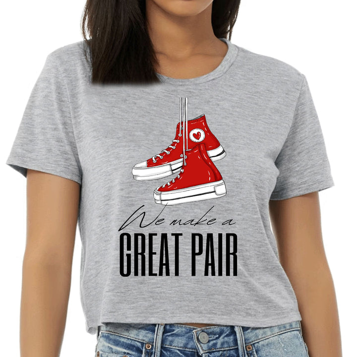 Womens Cropped Graphic T-shirt - Say it Soul - we Make a Great Pair