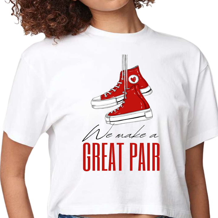 Womens Cropped Graphic T-shirt - Say it Soul - we Make a Great Pair