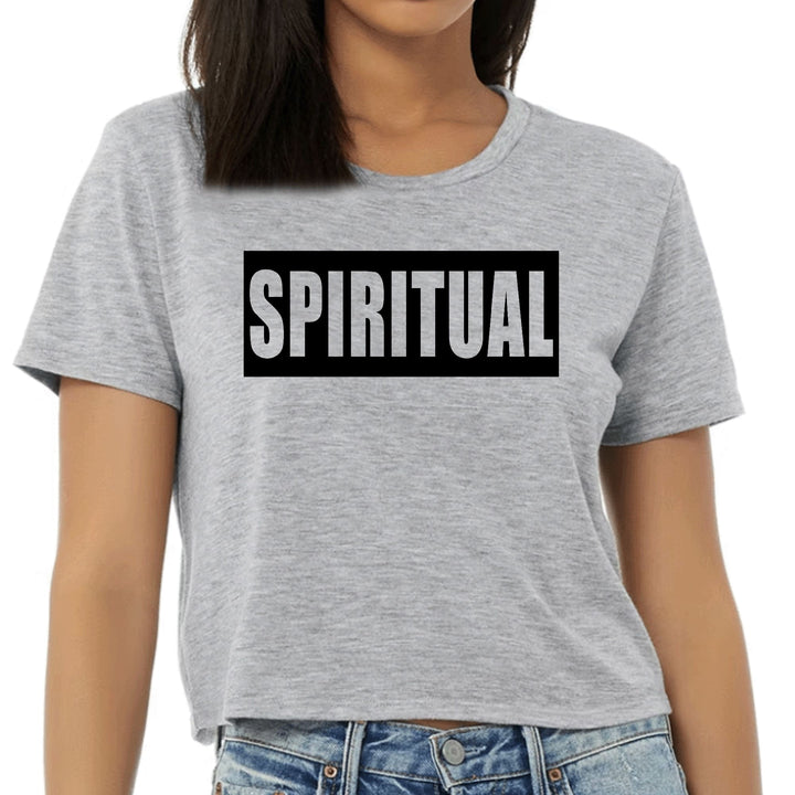 Womens Cropped Graphic T-shirt Spiritual Black Colorblock - Womens | T-Shirts