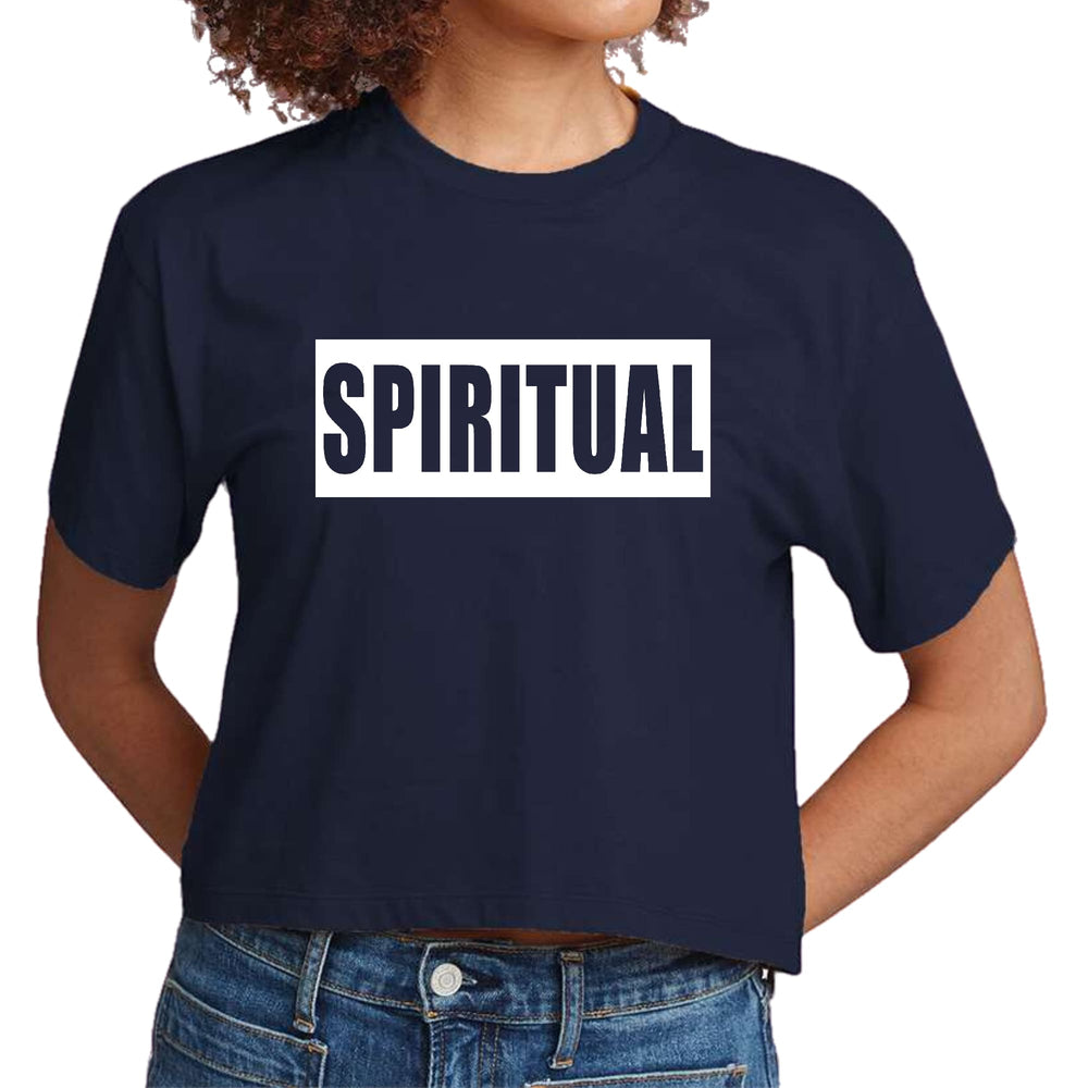 Womens Cropped Graphic T-shirt Spiritual White Colorblock - Womens | T-Shirts