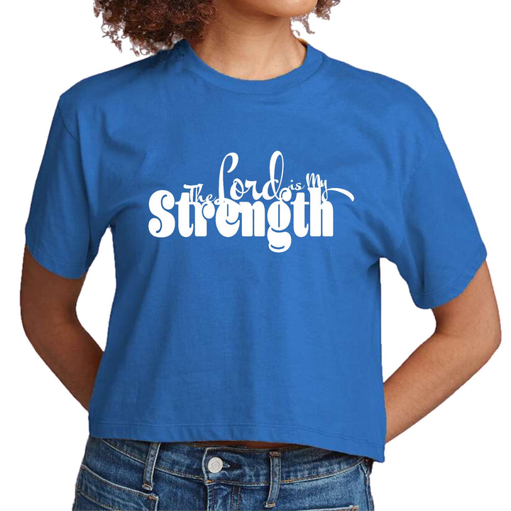 Womens Cropped Graphic T-shirt the Lord is my Strength Print - Womens