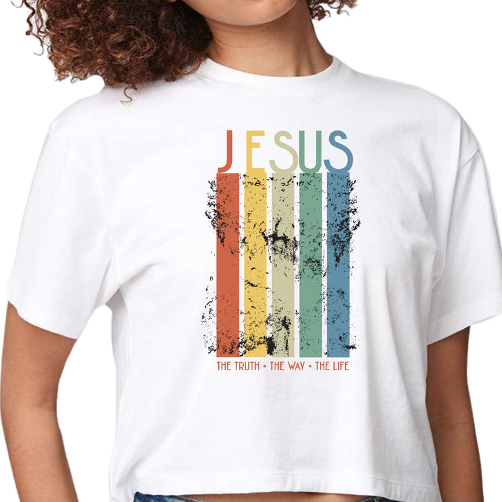 Womens Cropped Graphic T-shirt - the Truth the Way the Life