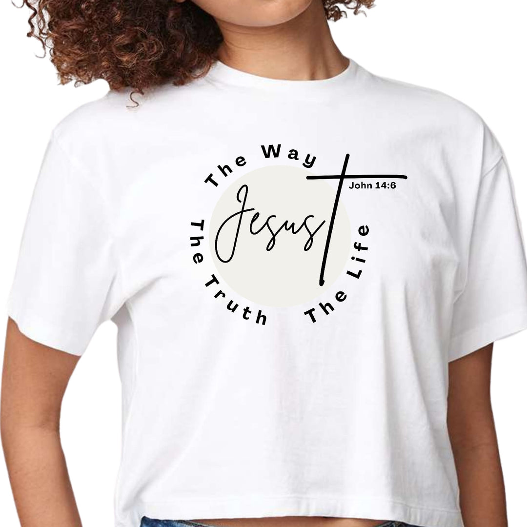 Womens Cropped Graphic T-shirt the Truth the Way the Life - Womens | T-Shirts