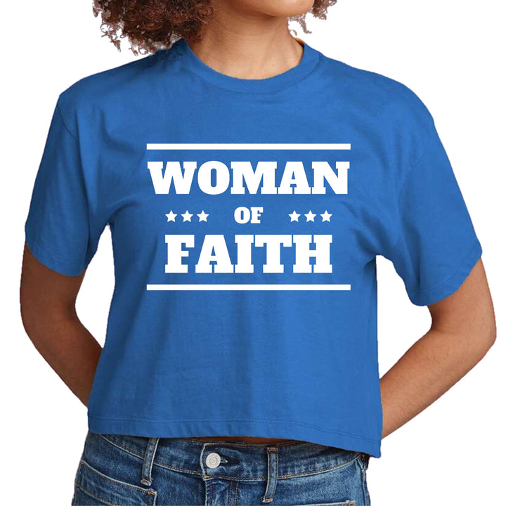 Womens Cropped Graphic T-shirt Woman of Faith - Womens | T-Shirts | Cropped