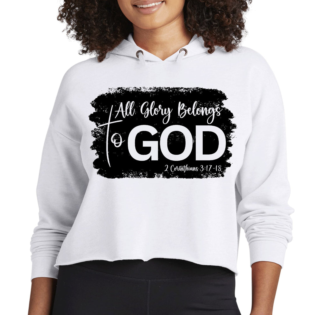Womens Cropped Hoodie All Glory Belongs To God Print - Womens | Hoodies