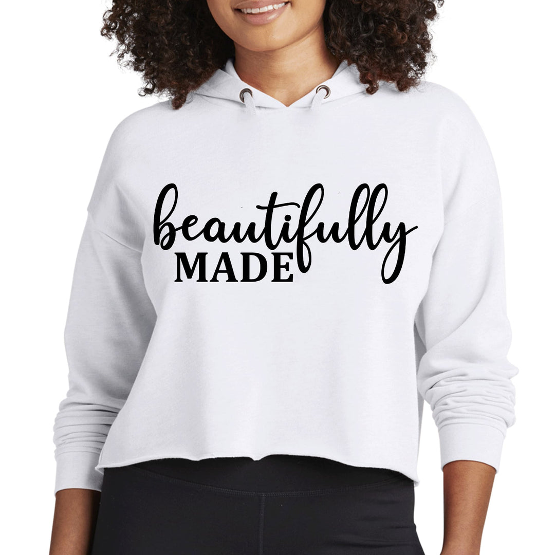 Womens Cropped Hoodie Beautifully Made - Inspiration Affirmation, - Womens