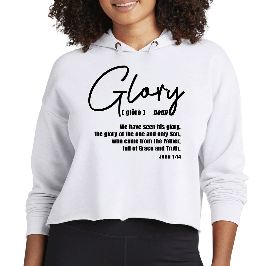 Womens Cropped Hoodie Glory - Christian Inspiration Black - Womens | Hoodies