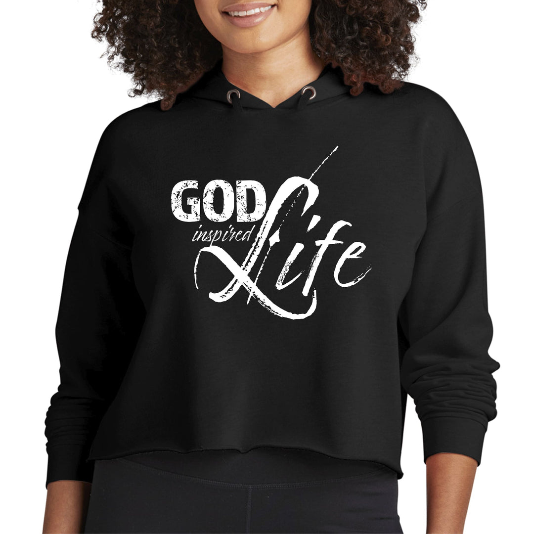 Womens Cropped Hoodie God Inspired Life - Womens | Hoodies | Cropped