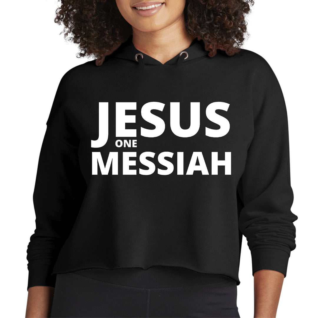 Womens Cropped Hoodie Jesus one Messiah - Womens | Hoodies | Cropped