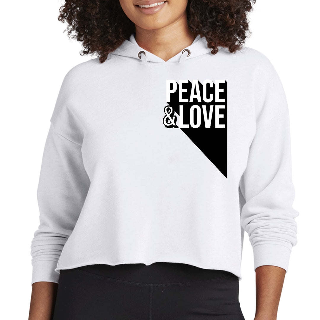 Womens Cropped Hoodie Peace and Love Print - Womens | Hoodies | Cropped