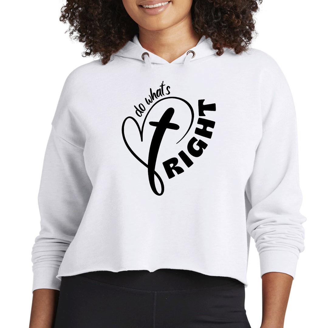 Womens Cropped Hoodie Say It Soul - Do What’s Right Black Illustration