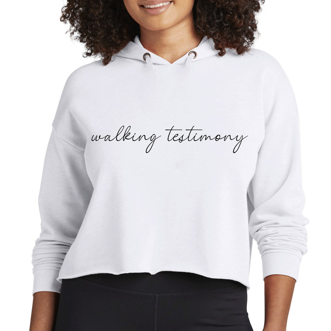 Womens Cropped Hoodie Say it Soul Walking Testimony Illustration, - Womens