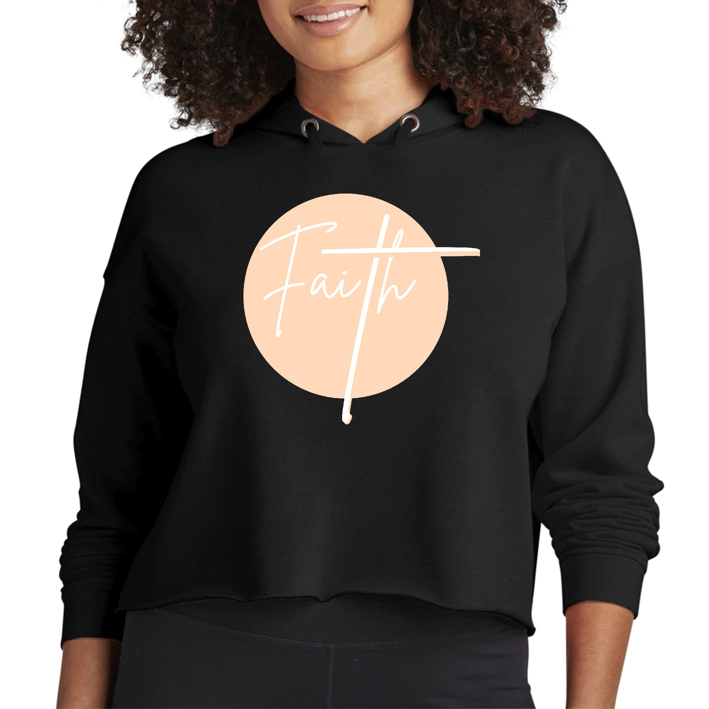 Womens Cropped Performance Hoodie Faith - Christian Affirmation | Hoodies