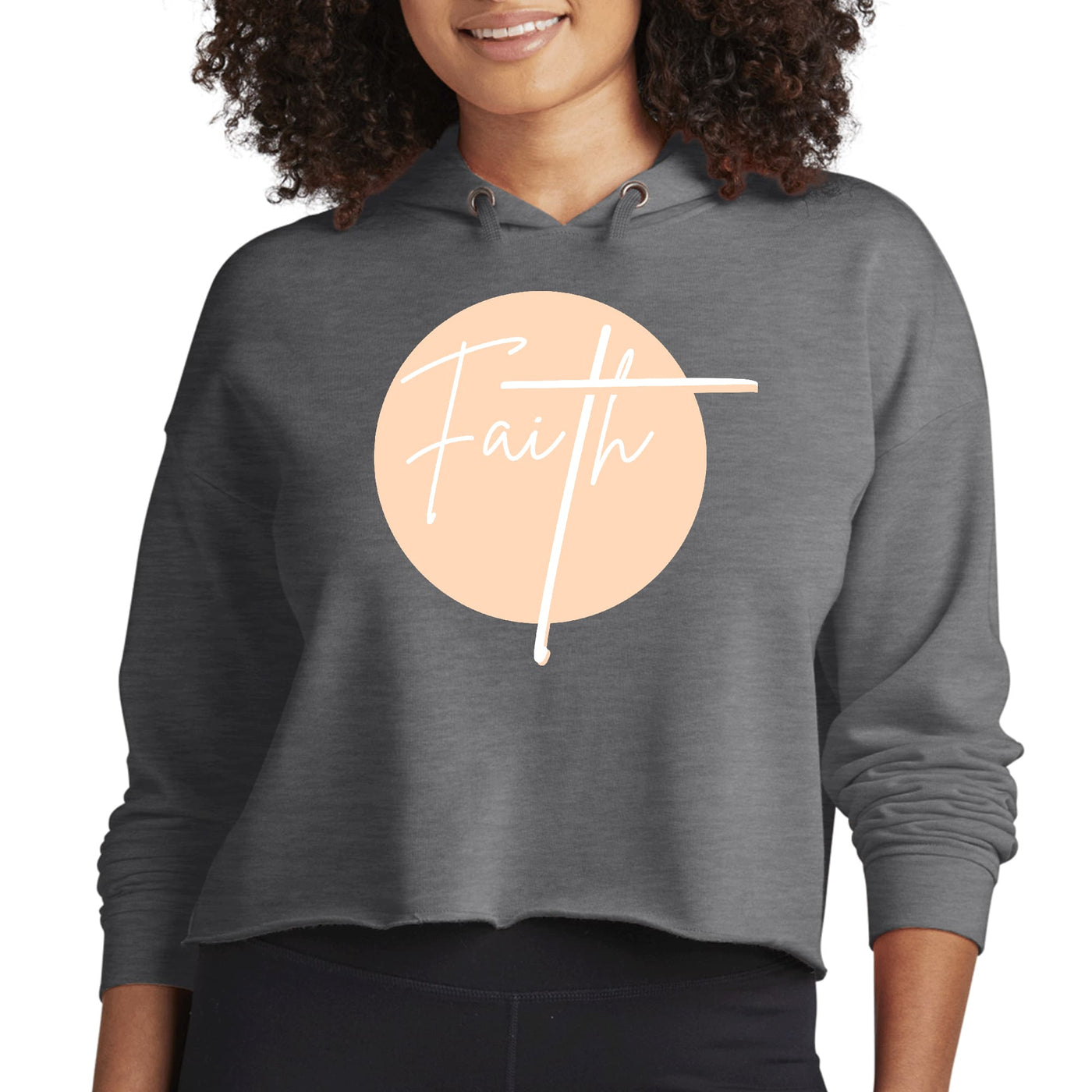 Womens Cropped Performance Hoodie Faith - Christian Affirmation | Hoodies