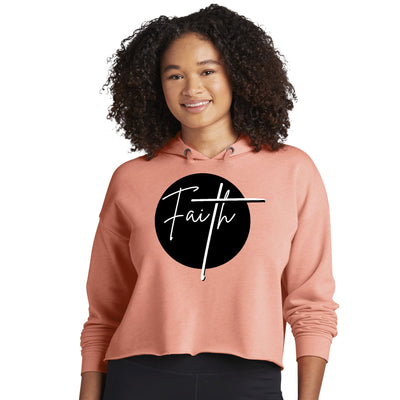 Womens Cropped Performance Hoodie Faith - Christian Affirmation - Womens
