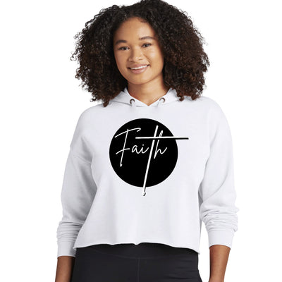 Womens Cropped Performance Hoodie Faith - Christian Affirmation - Womens