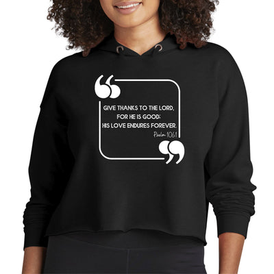 Womens Cropped Performance Hoodie Give Thanks To The Lord - Hoodies
