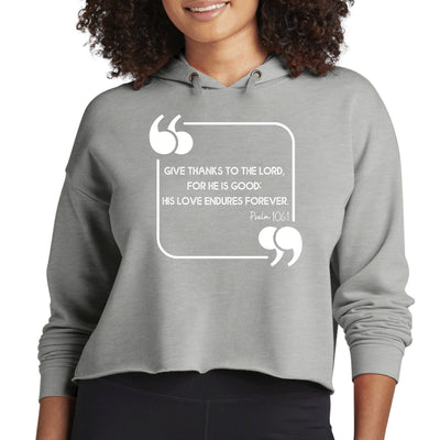 Womens Cropped Performance Hoodie Give Thanks To The Lord - Hoodies