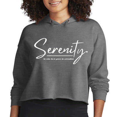 Womens Cropped Performance Hoodie Serenity - Be Calm At Peace | Hoodies