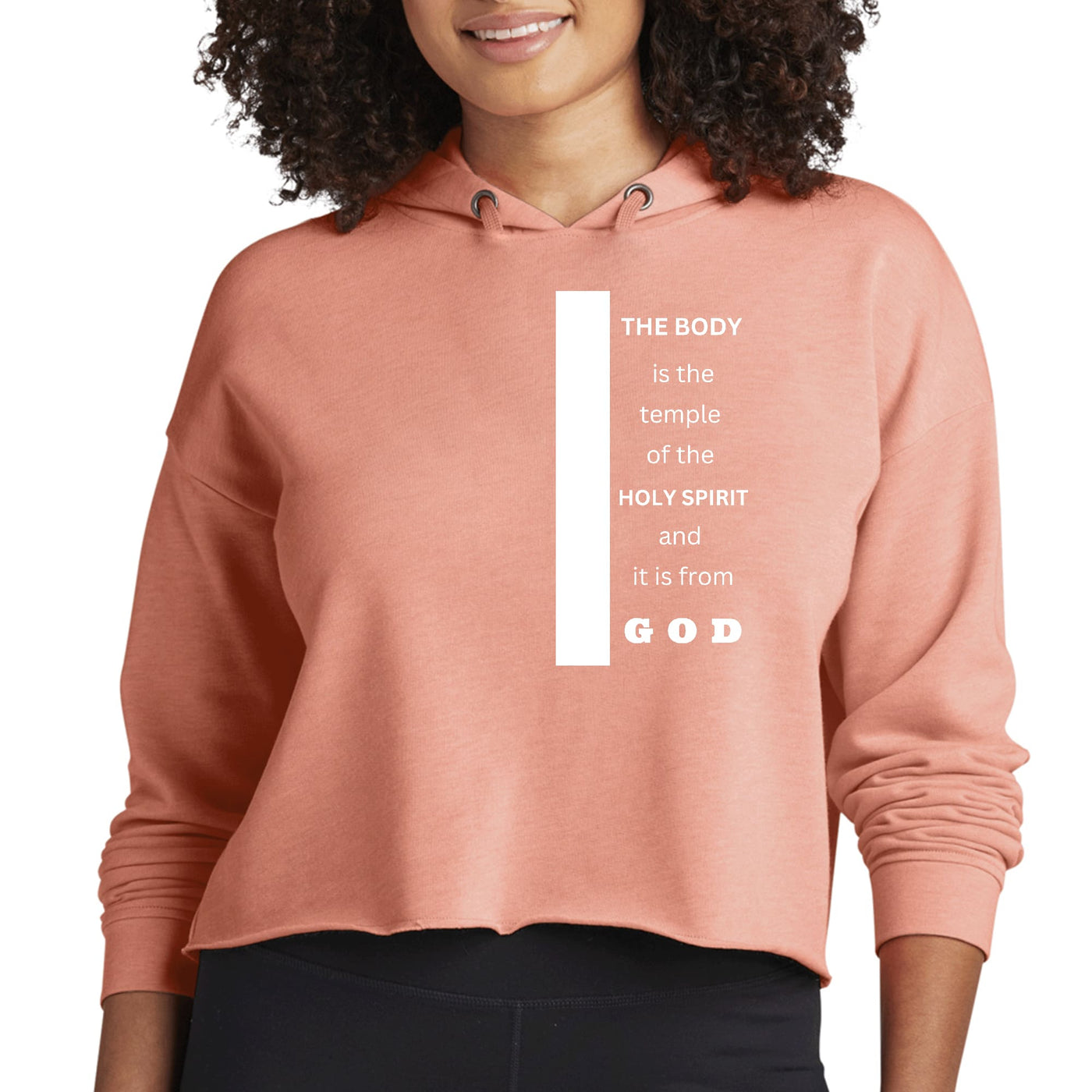 Womens Cropped Performance Hoodie The Body Is Temple Of Holy - Hoodies