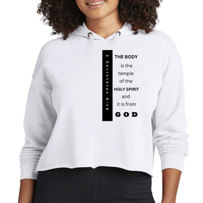 Womens Cropped Performance Hoodie The Body Is Temple Print - Hoodies