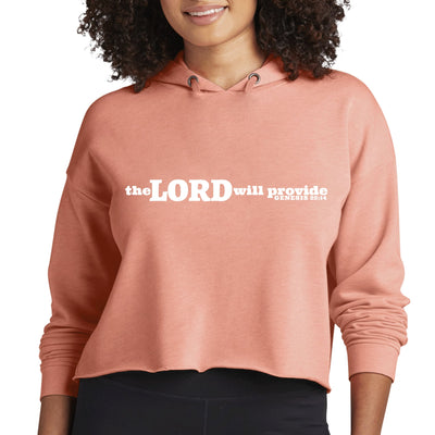 Womens Cropped Performance Hoodie The Lord Will Provide - Genesis 22: - Womens