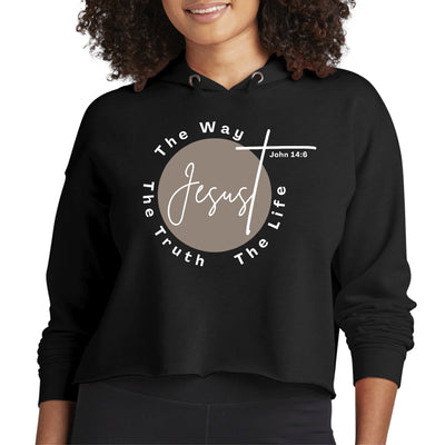 Womens Cropped Performance Hoodie The Truth Way Life - Hoodies