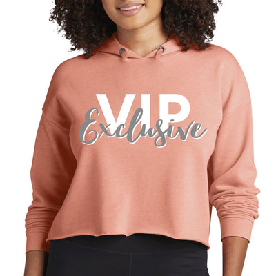 Womens Cropped Performance Hoodie Vip Exclusive Grey And White - Hoodies