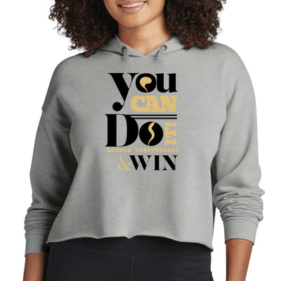 Womens Cropped Performance Hoodie You Can Do It Be Bold Take Courage - Womens