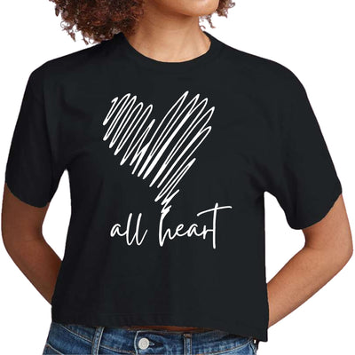 Womens Cropped T-shirt Say It Soul - All Heart Line Art Print - Womens