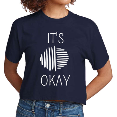 Womens Cropped T-shirt Say It Soul Its Okay White Line Art Positive - Womens