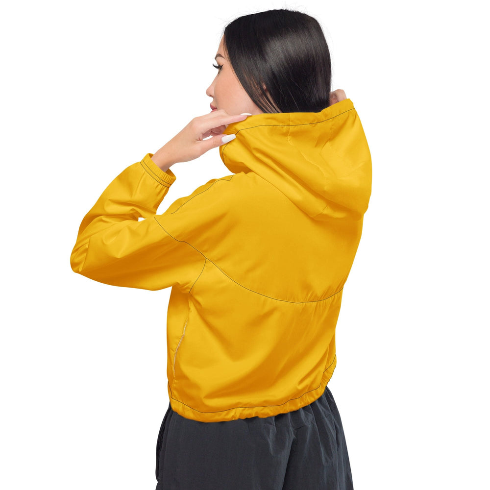 Womens Cropped Windbreaker Jacket Amber Orange