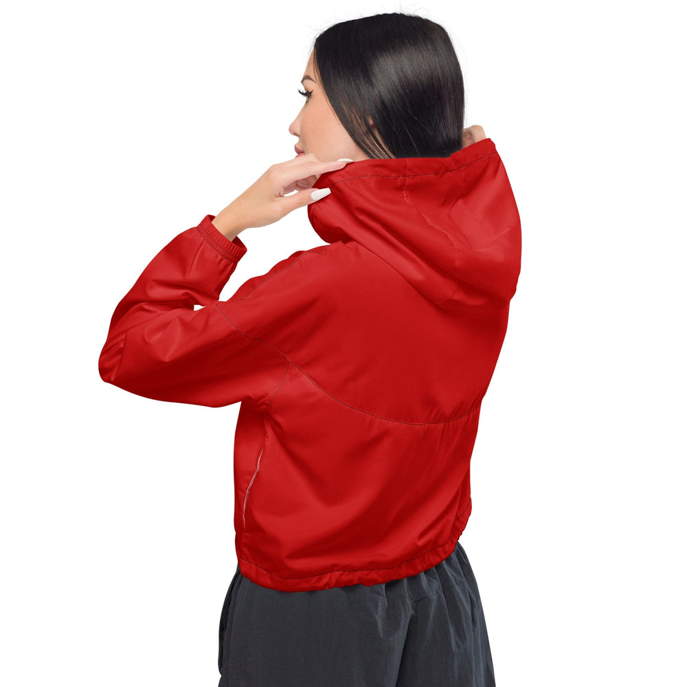 Womens Cropped Windbreaker Jacket Red