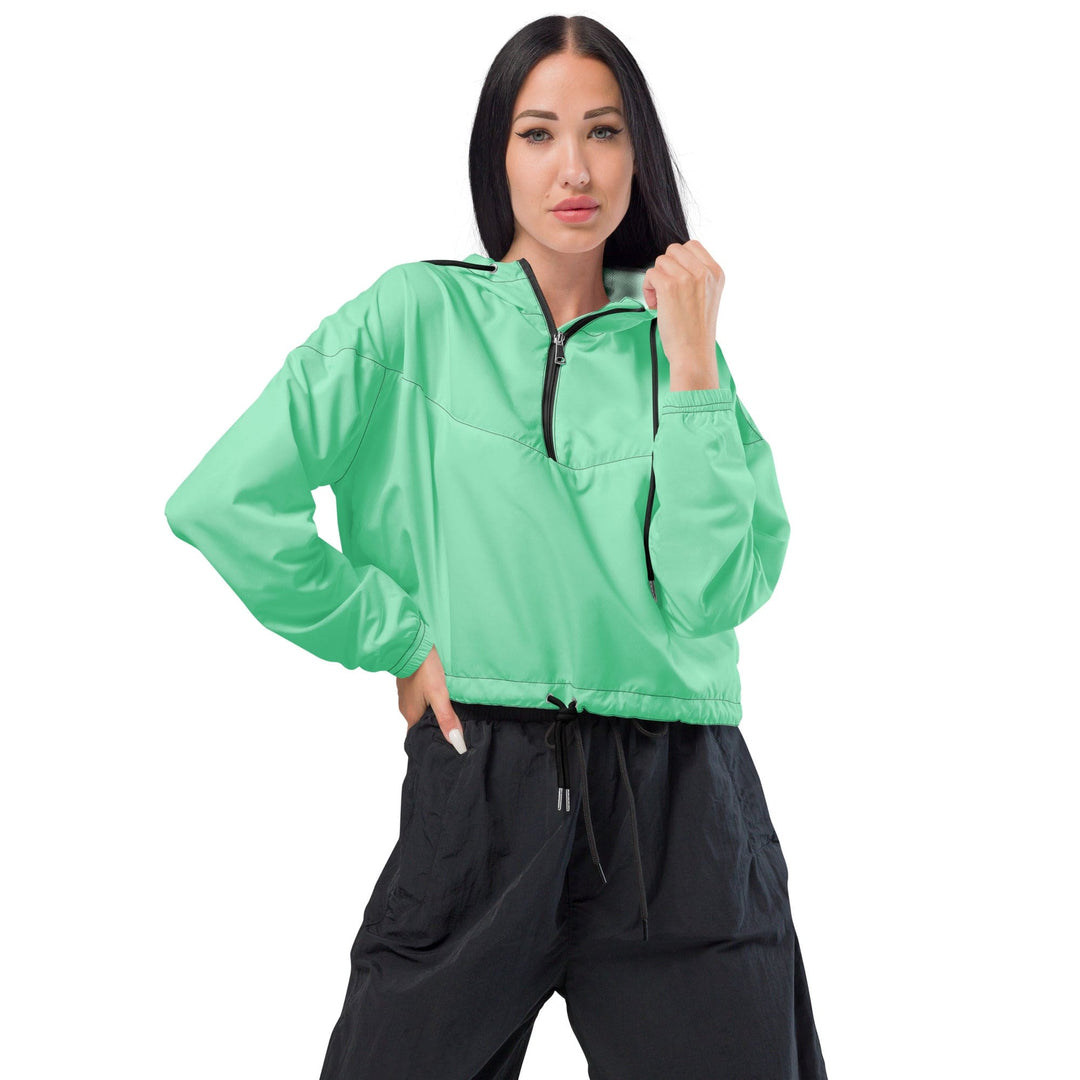 Womens Cropped Windbreaker Jacket Seafoam Green