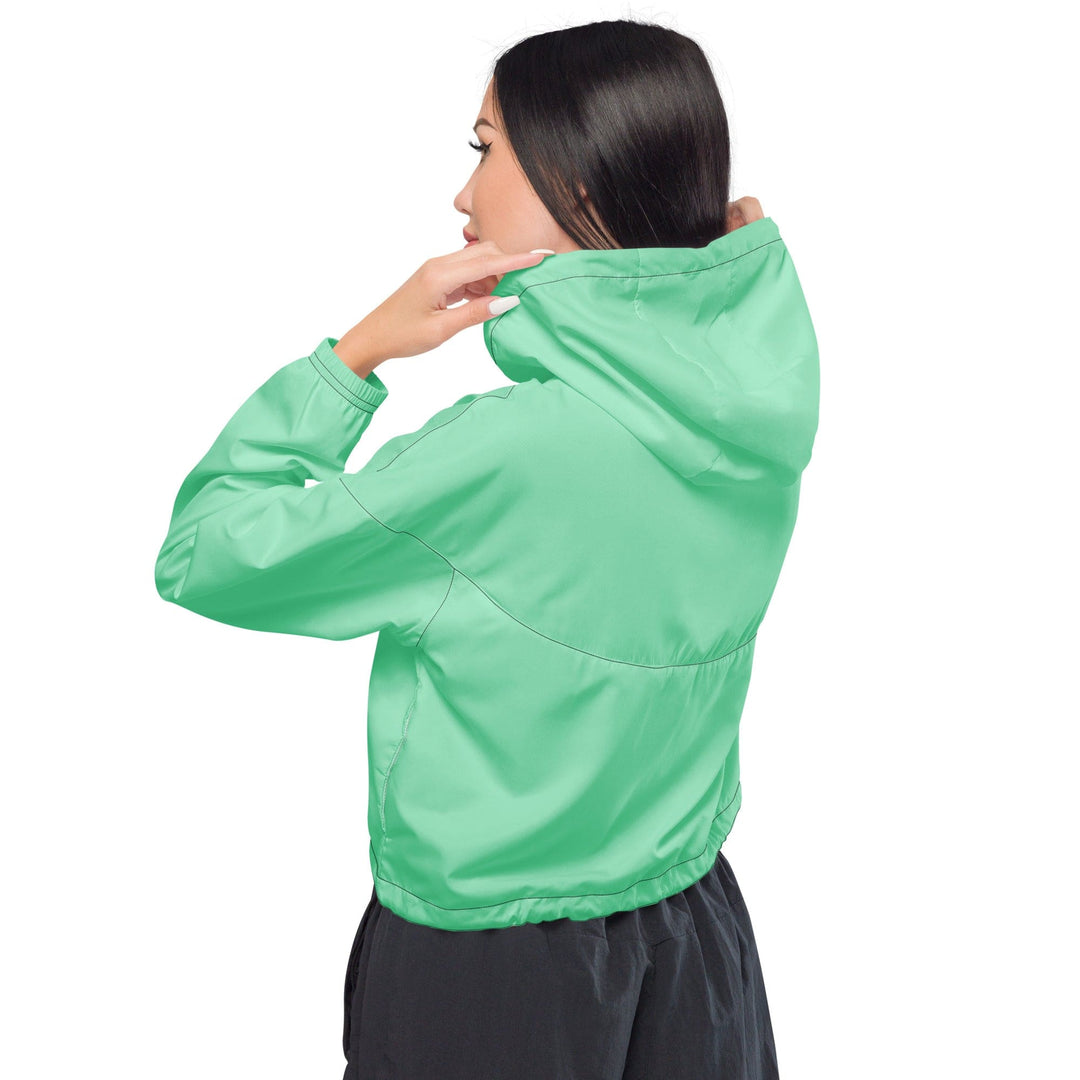 Womens Cropped Windbreaker Jacket Seafoam Green