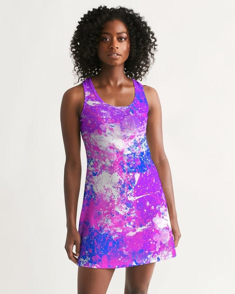 Womens Dress - Cotton Candy Purple Style Racerback Dress L Womens Dress - Cotton Candy Purple Style Racerback Dress L