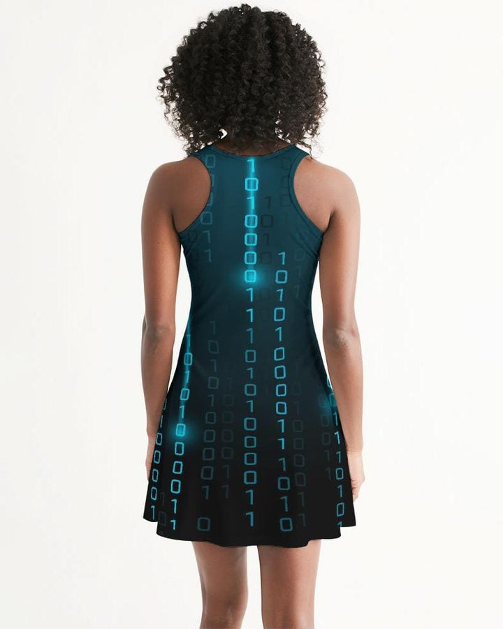 Womens Dress - Digital Code Style Racerback Dress / Blue - Womens | Dresses