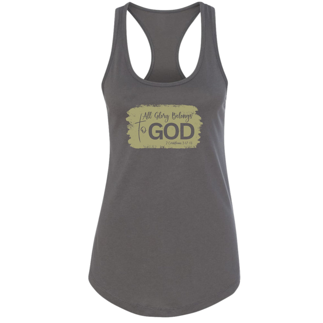 Womens Fitness Tank Top Graphic T-shirt All Glory Belongs to God, - Womens