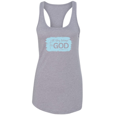 Womens Fitness Tank Top Graphic T-shirt All Glory Belongs To God, - Womens