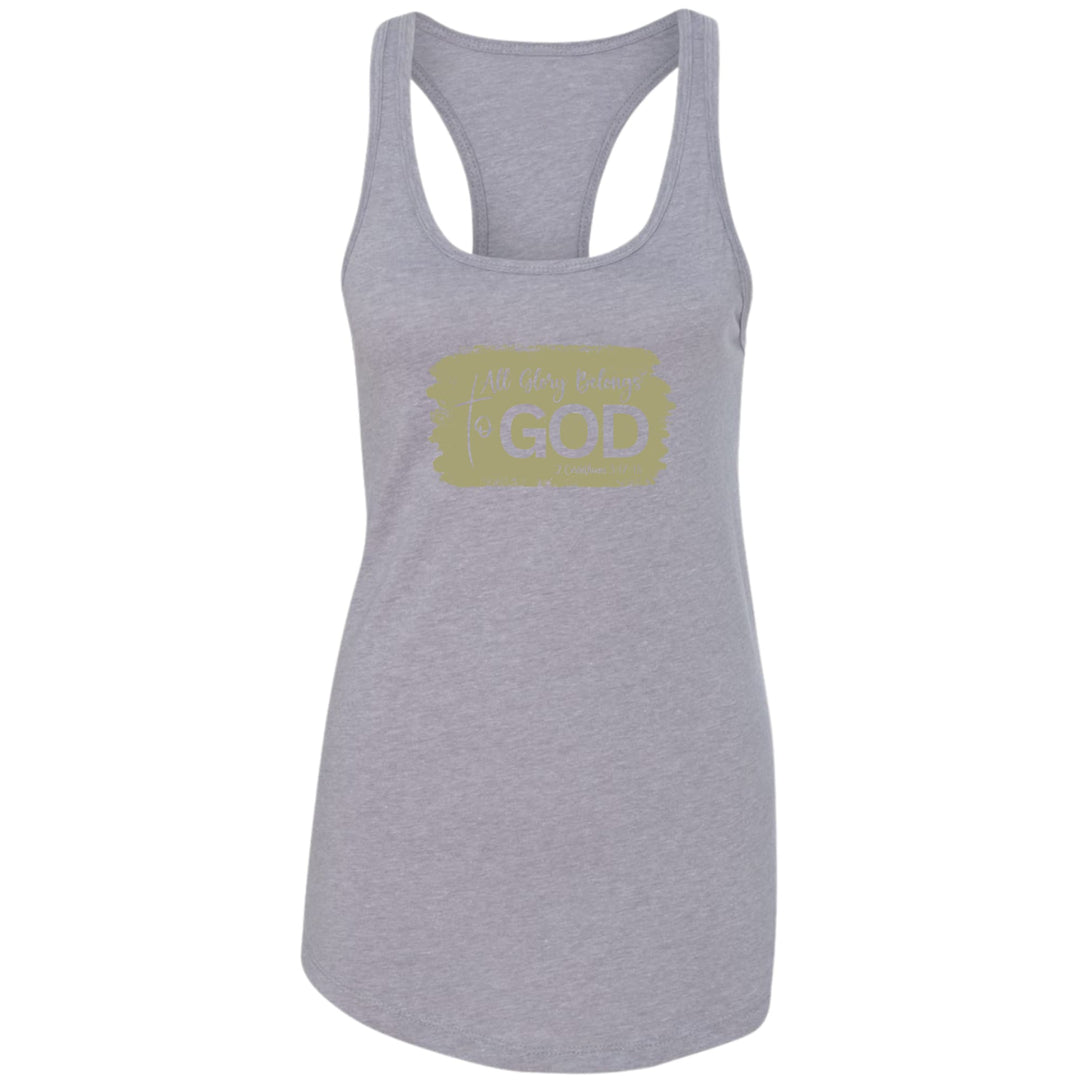 Womens Fitness Tank Top Graphic T-shirt All Glory Belongs to God, - Womens