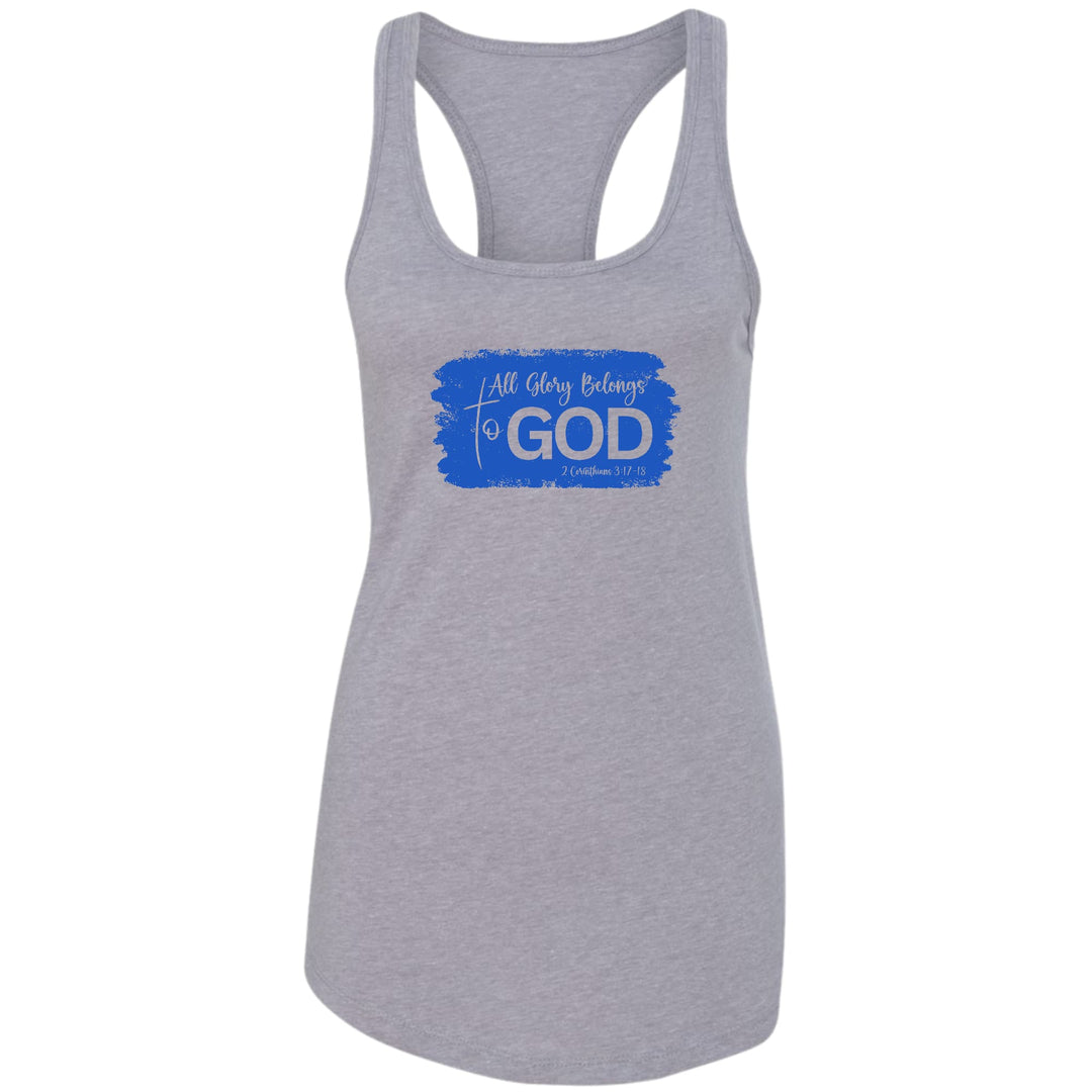 Womens Fitness Tank Top Graphic T-shirt All Glory Belongs to God - Womens