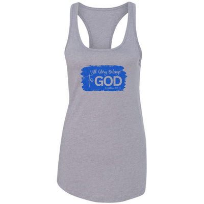 Womens Fitness Tank Top Graphic T-shirt All Glory Belongs To God - Womens