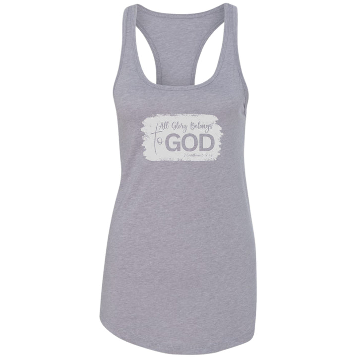 Womens Fitness Tank Top Graphic T-shirt All Glory Belongs To God - Womens