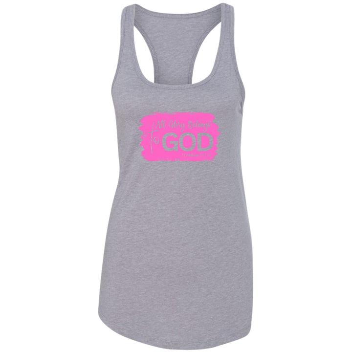 Womens Fitness Tank Top Graphic T-shirt All Glory Belongs To God - Womens