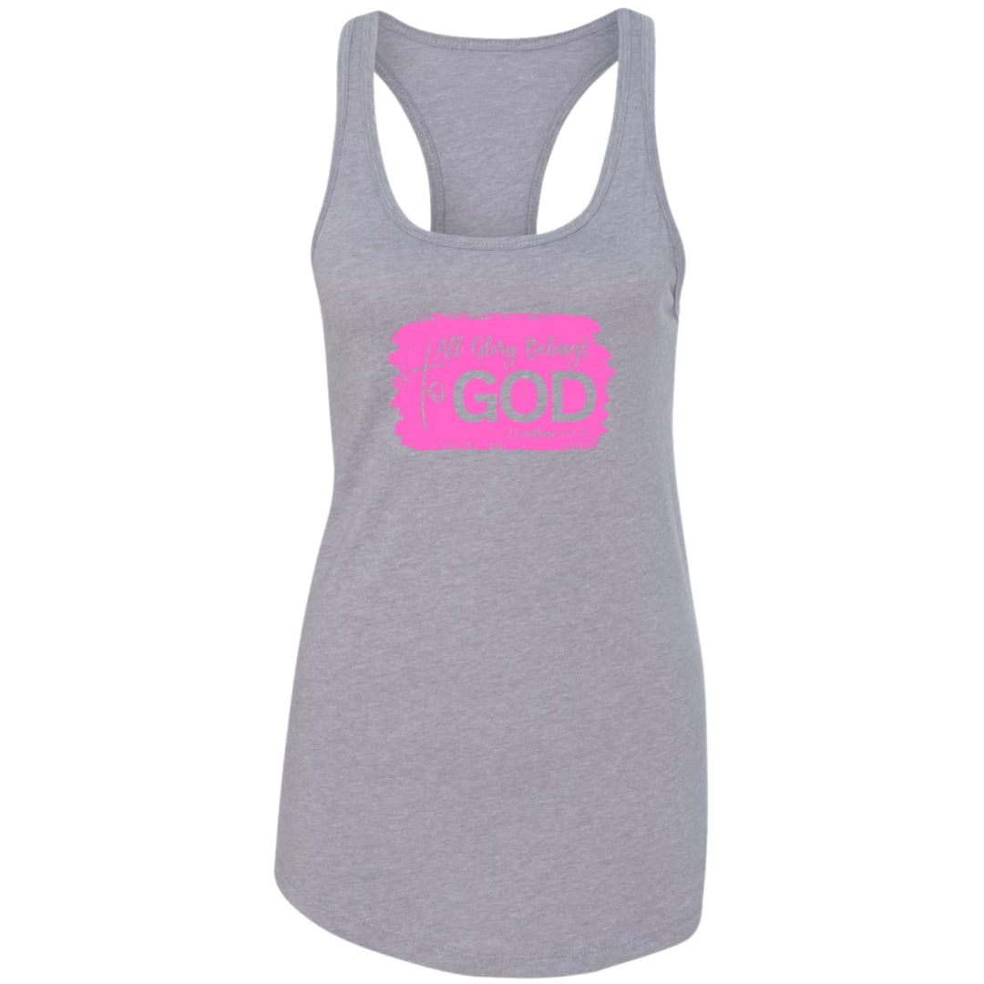 Womens Fitness Tank Top Graphic T-shirt All Glory Belongs to God - Womens