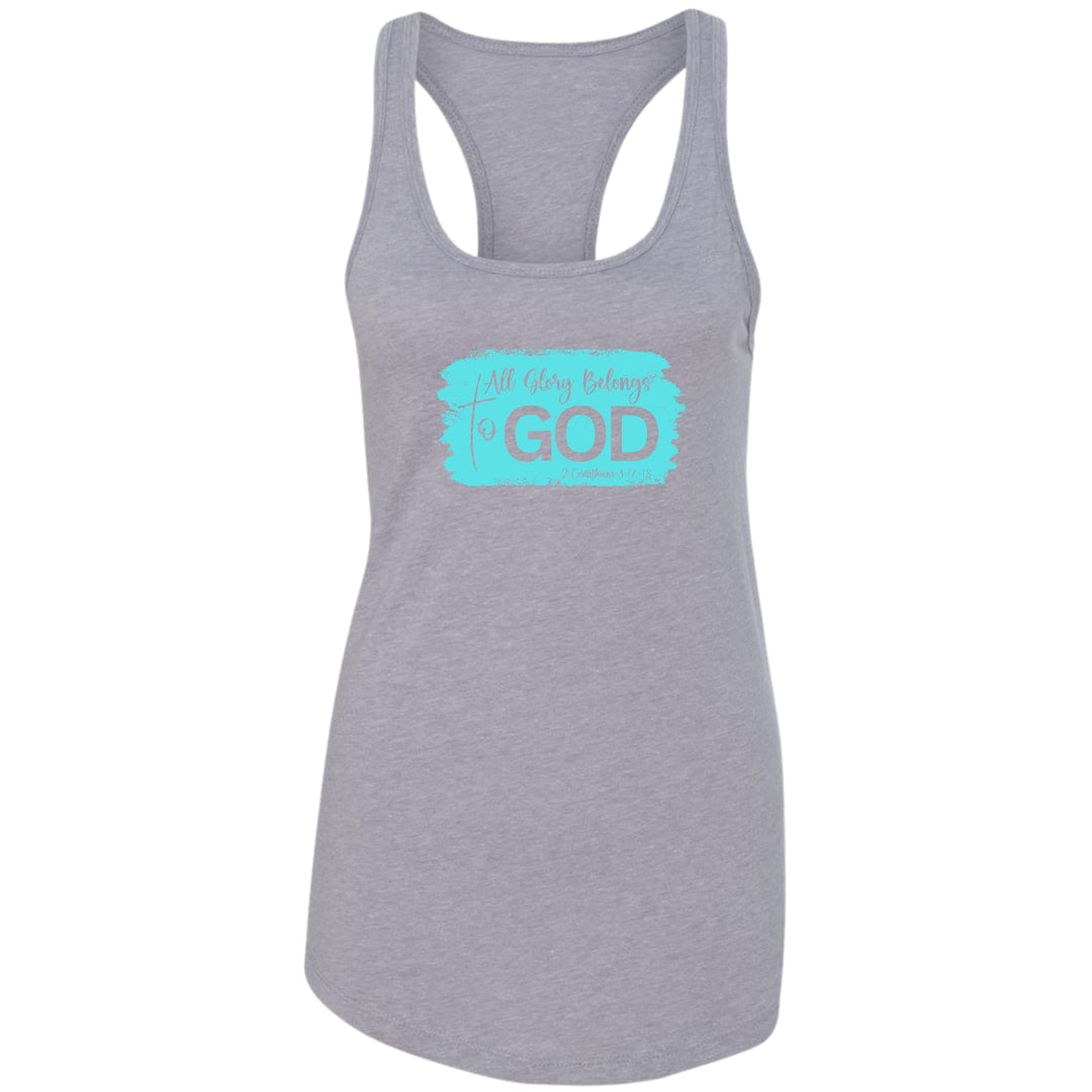 Womens Fitness Tank Top Graphic T-shirt All Glory Belongs to God - Womens