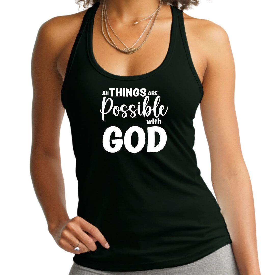 Womens Fitness Tank Top Graphic T-shirt All Things are Possible - Womens | Tank