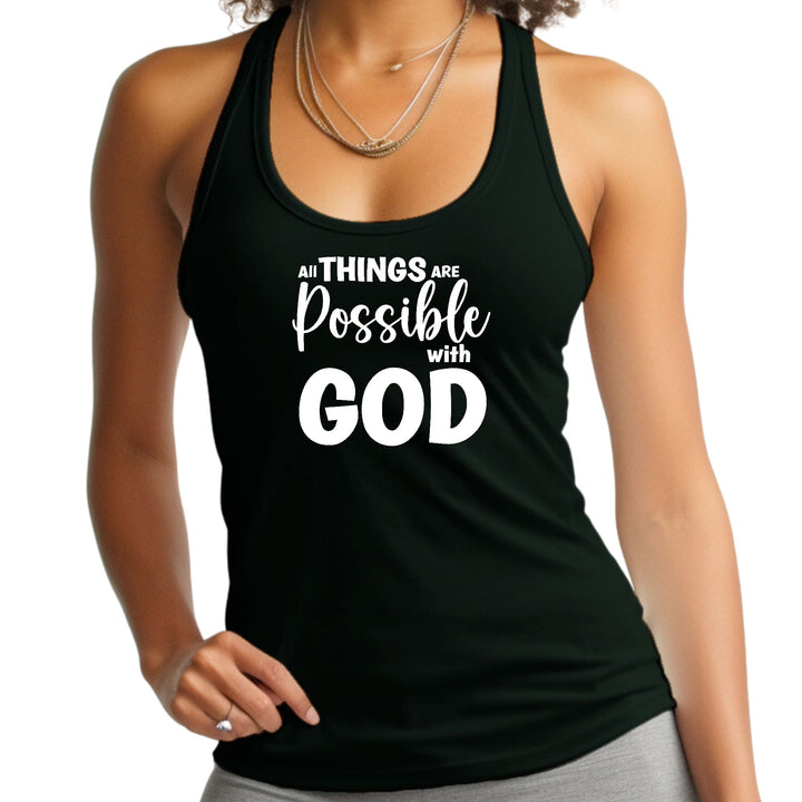 Womens Fitness Tank Top Graphic T-shirt All Things are Possible - Womens | Tank